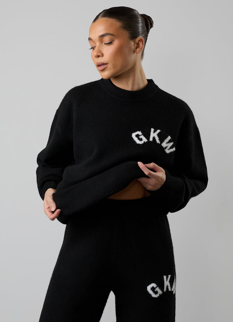 Gym King Restore Knitted Crew - Black