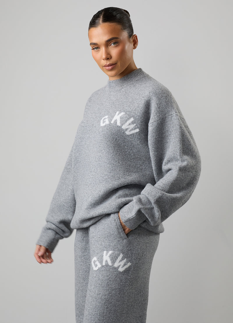 Gym King Restore Knitted Crew - Grey Marl