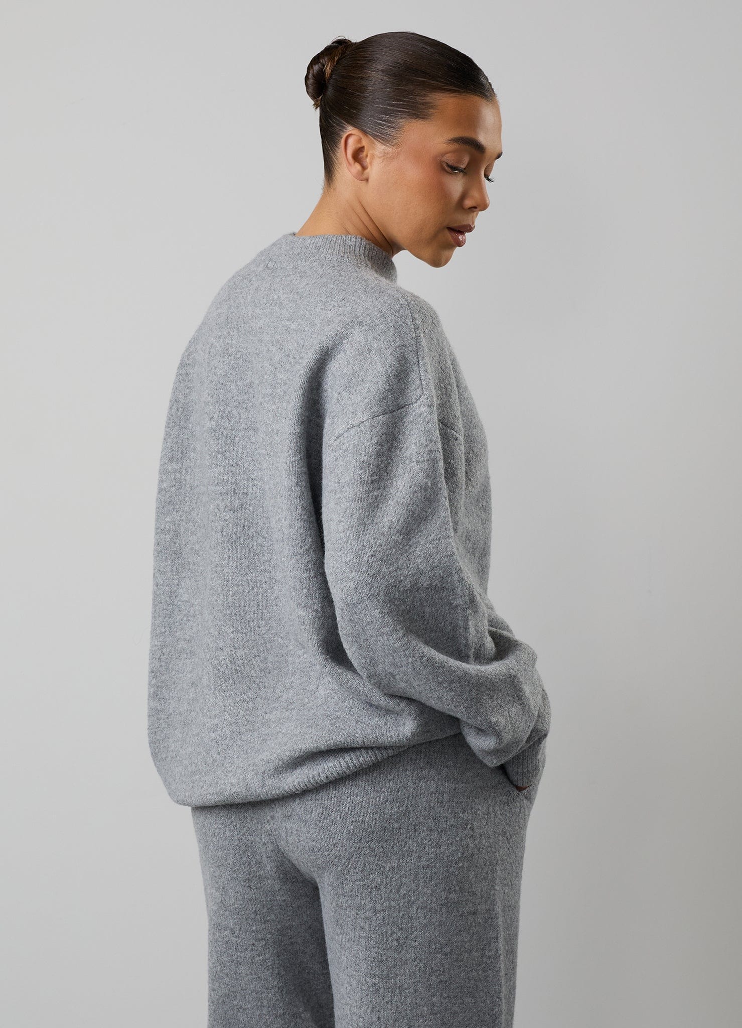 Gym King Restore Knitted Crew - Grey Marl