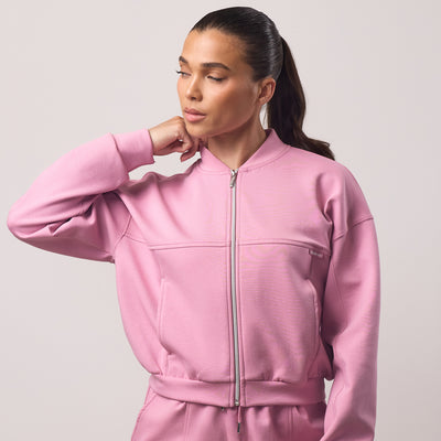 Gym King Retreat Cropped Bomber - Dusky Rose