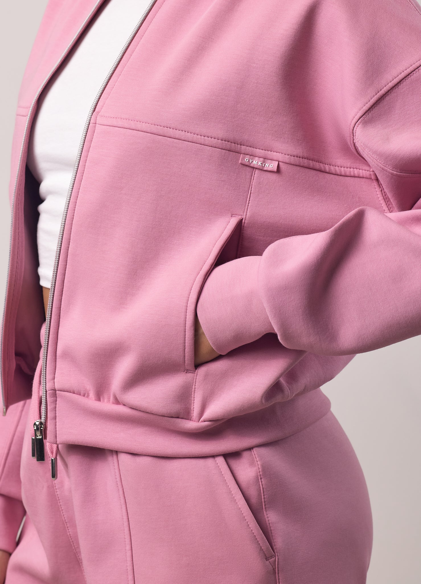 Gym King Retreat Cropped Bomber - Dusky Rose