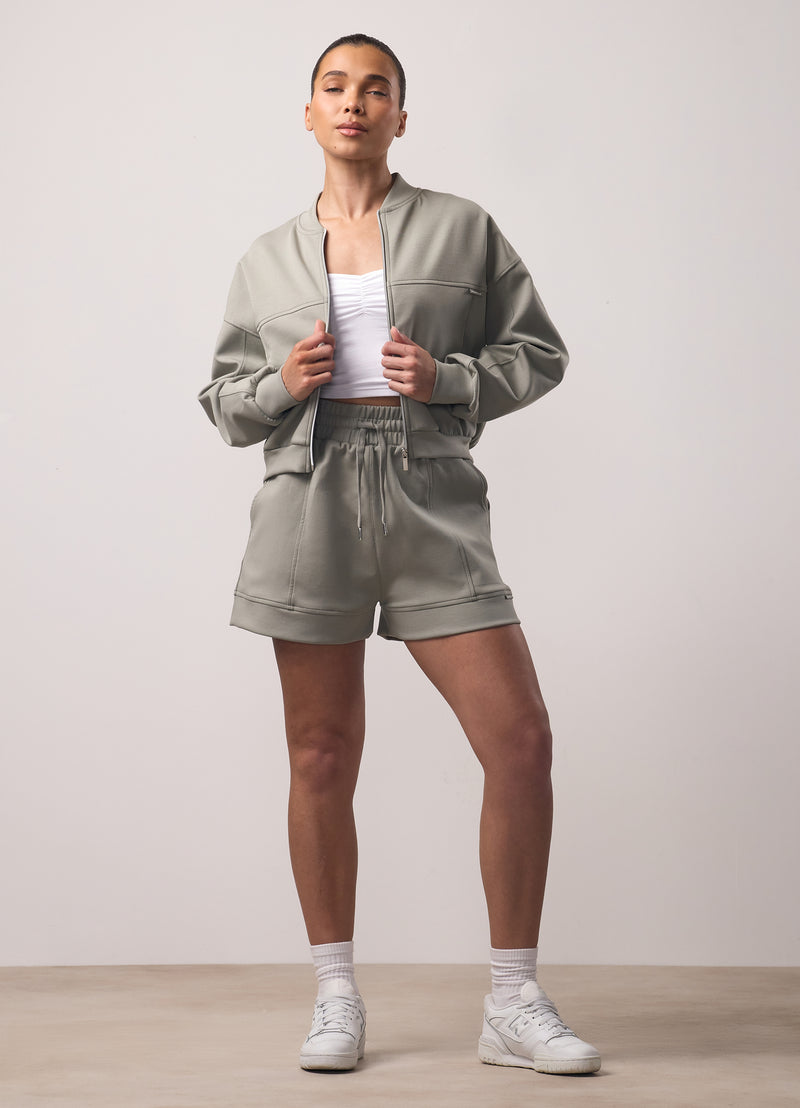 Gym King Retreat Cropped Bomber - Dusky Sage