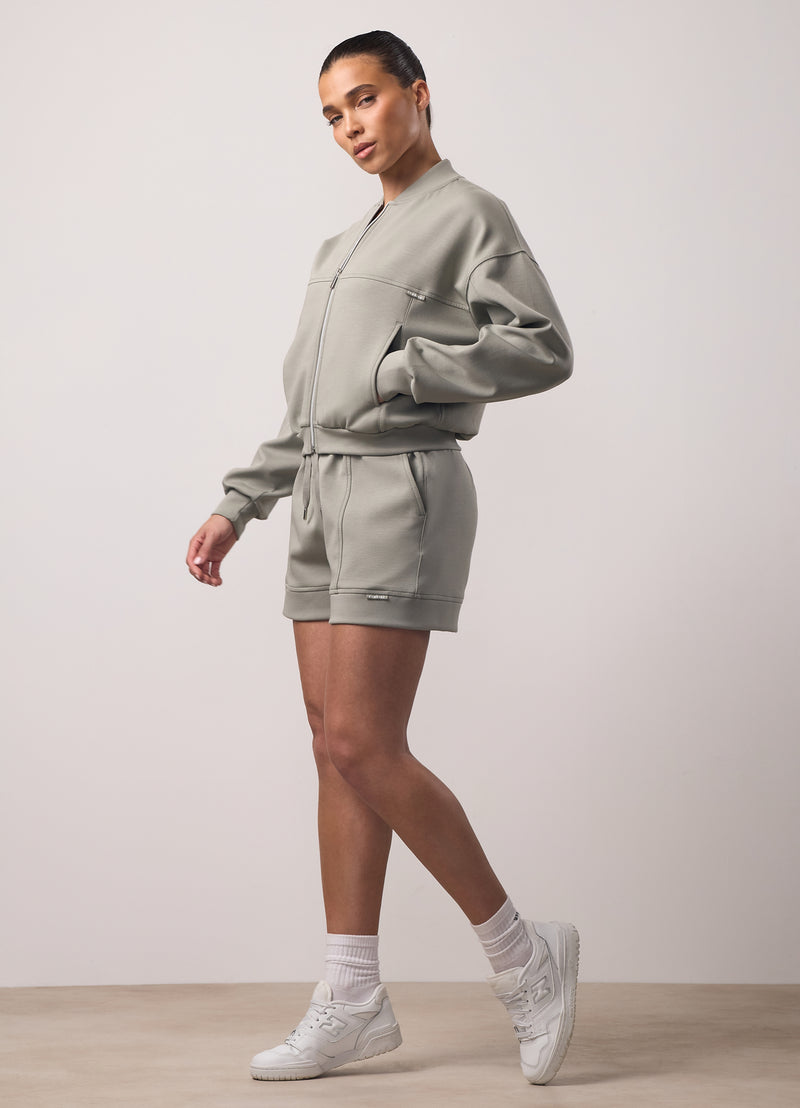 Gym King Retreat Cropped Bomber - Dusky Sage