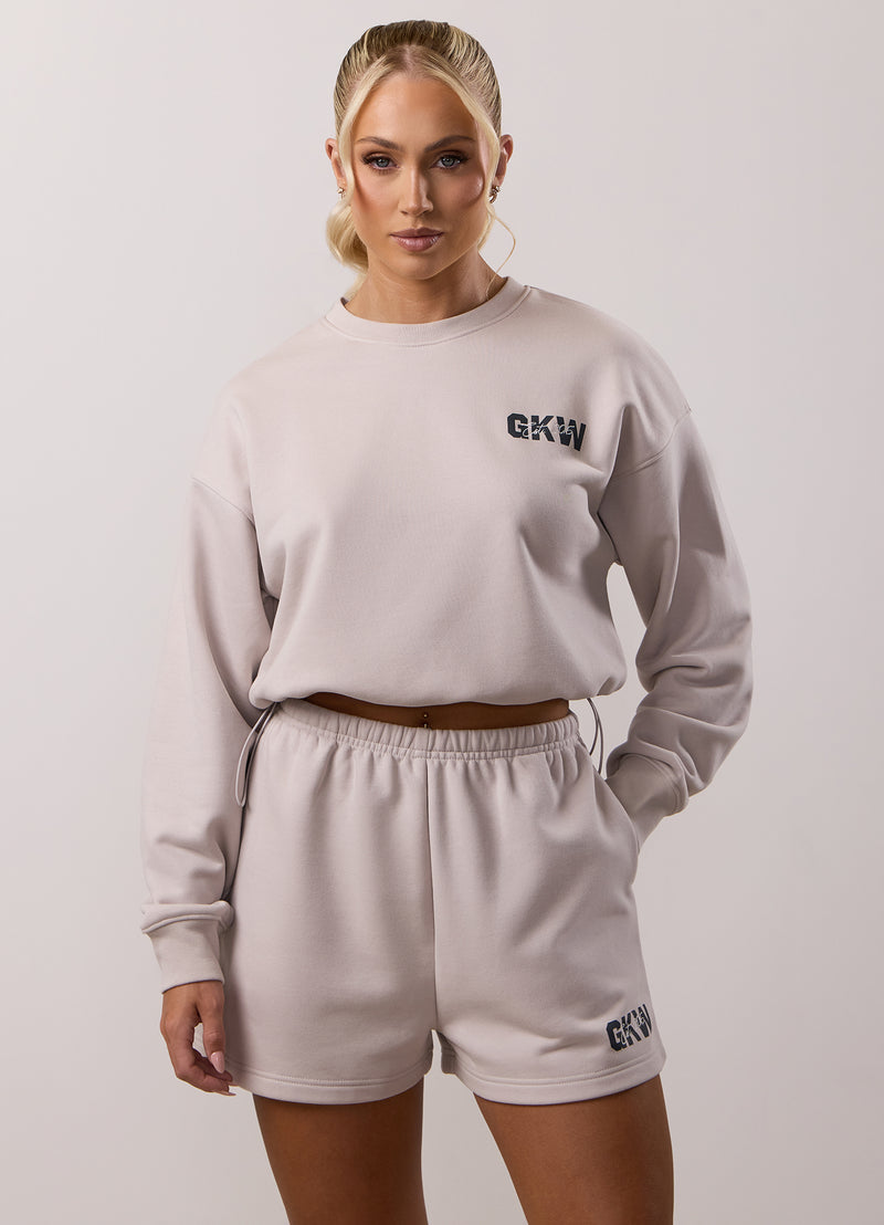 Gym King Revive Peached Crop Sweatshirt - Light Stone