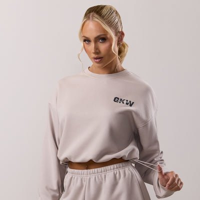 Gym King Revive Peached Crop Sweatshirt - Light Stone