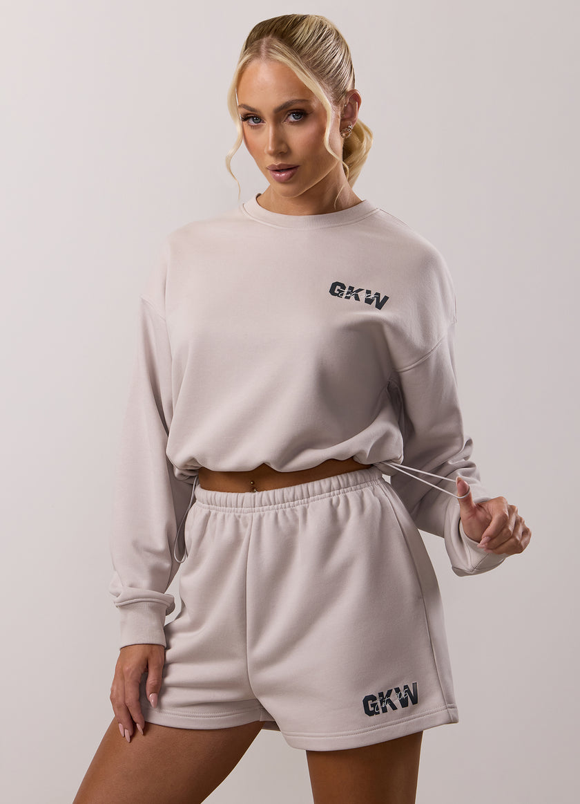 Gym King Revive Peached Crop Sweatshirt - Light Stone