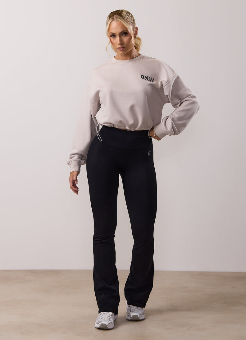 Gym King Revive Peached Crop Sweatshirt - Light Stone