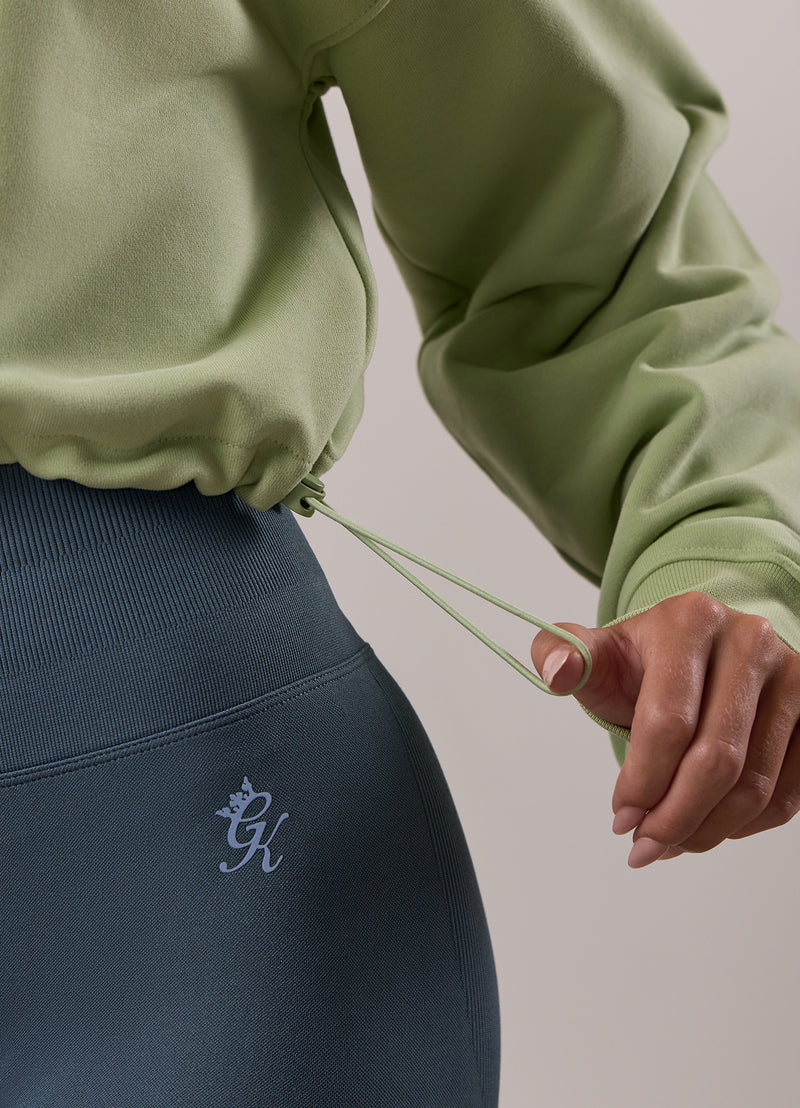 Gym King Revive Peached Crop Sweatshirt - Matcha Green
