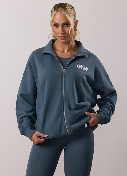 Gym King Revive Peached Full Zip Funnel - Storm Blue