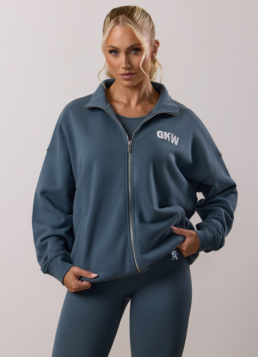 Gym King Revive Peached Full Zip Funnel - Storm Blue