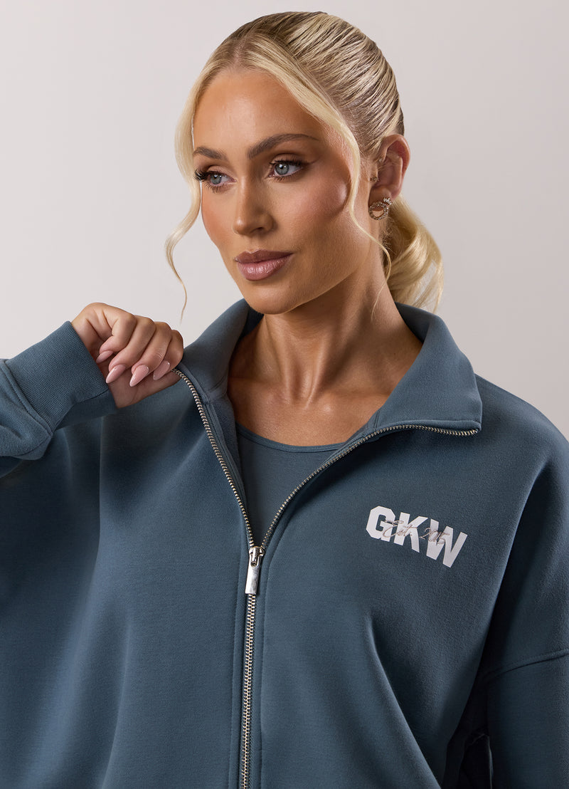 Gym King Revive Peached Full Zip Funnel - Storm Blue