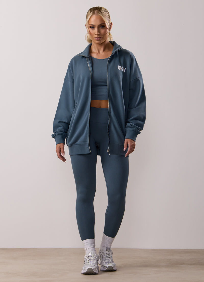 Gym King Revive Peached Full Zip Funnel - Storm Blue