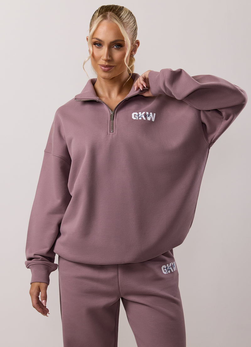 Gym King Revive Peached 1/4 Zip Funnel - Purple Fog
