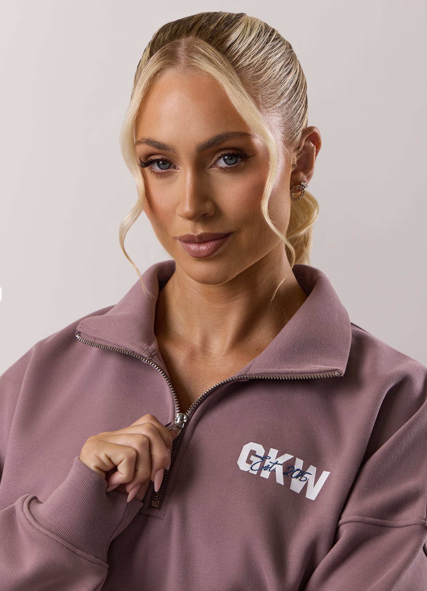 Gym King Revive Peached 1/4 Zip Funnel - Purple Fog