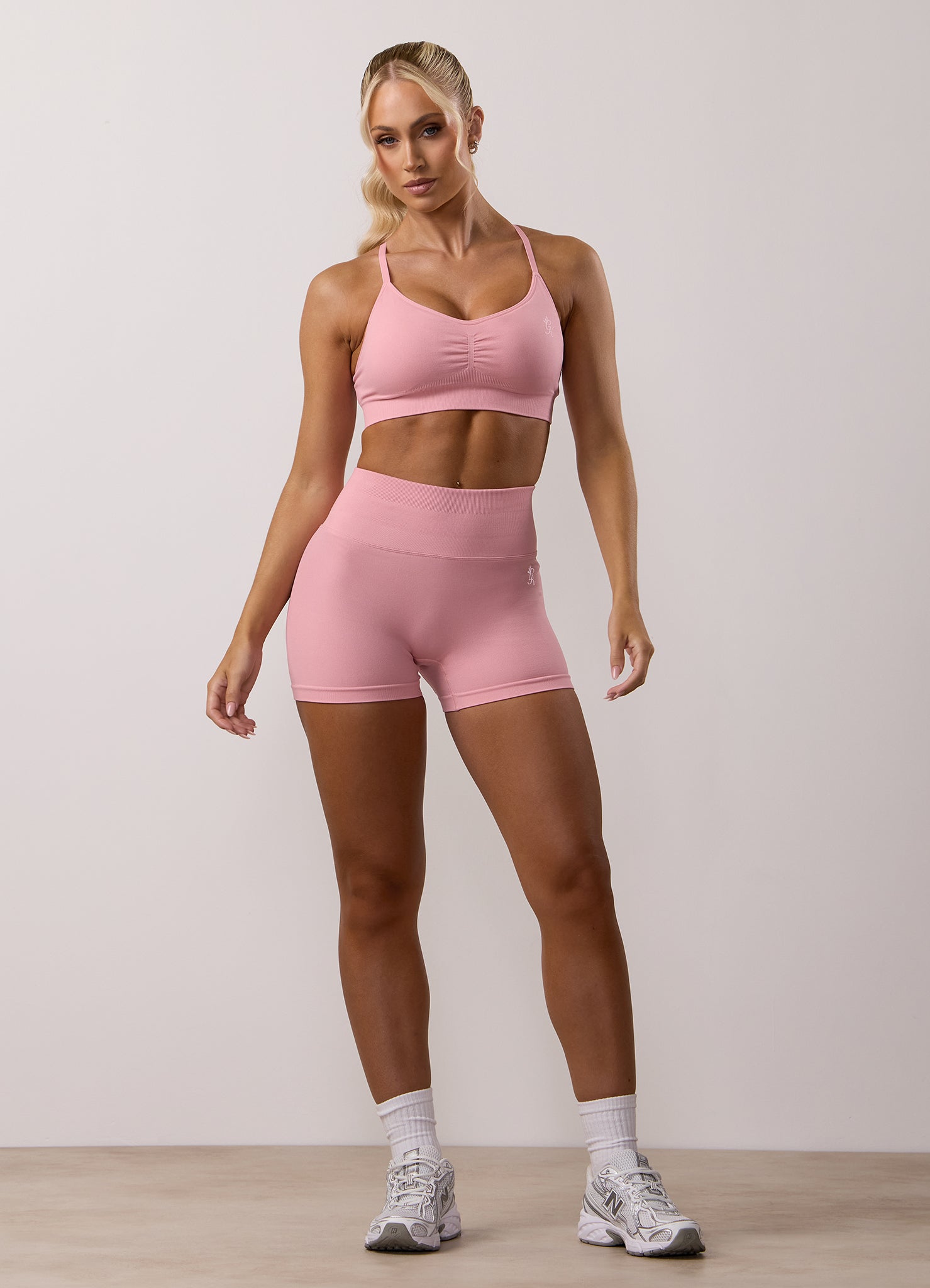 Gym King Sculpt Seamless Scrunch Bra - Pink Blush
