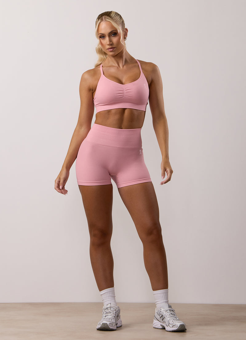 Gym King Sculpt Seamless Scrunch Bra - Pink Blush