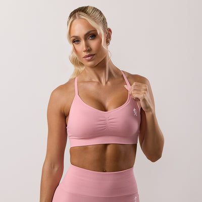 Gym King Sculpt Seamless Scrunch Bra - Pink Blush