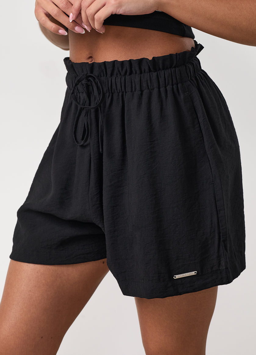 Gym King Signature Woven Paper Bag Short - Black