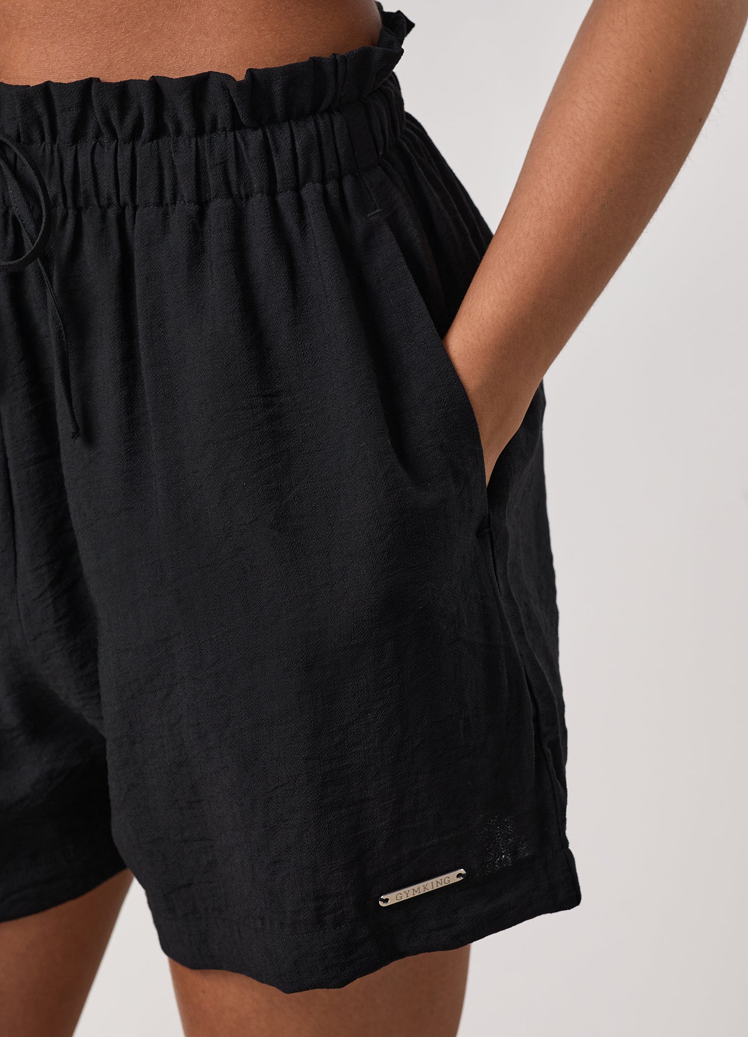 Gym King Signature Woven Paper Bag Short - Black