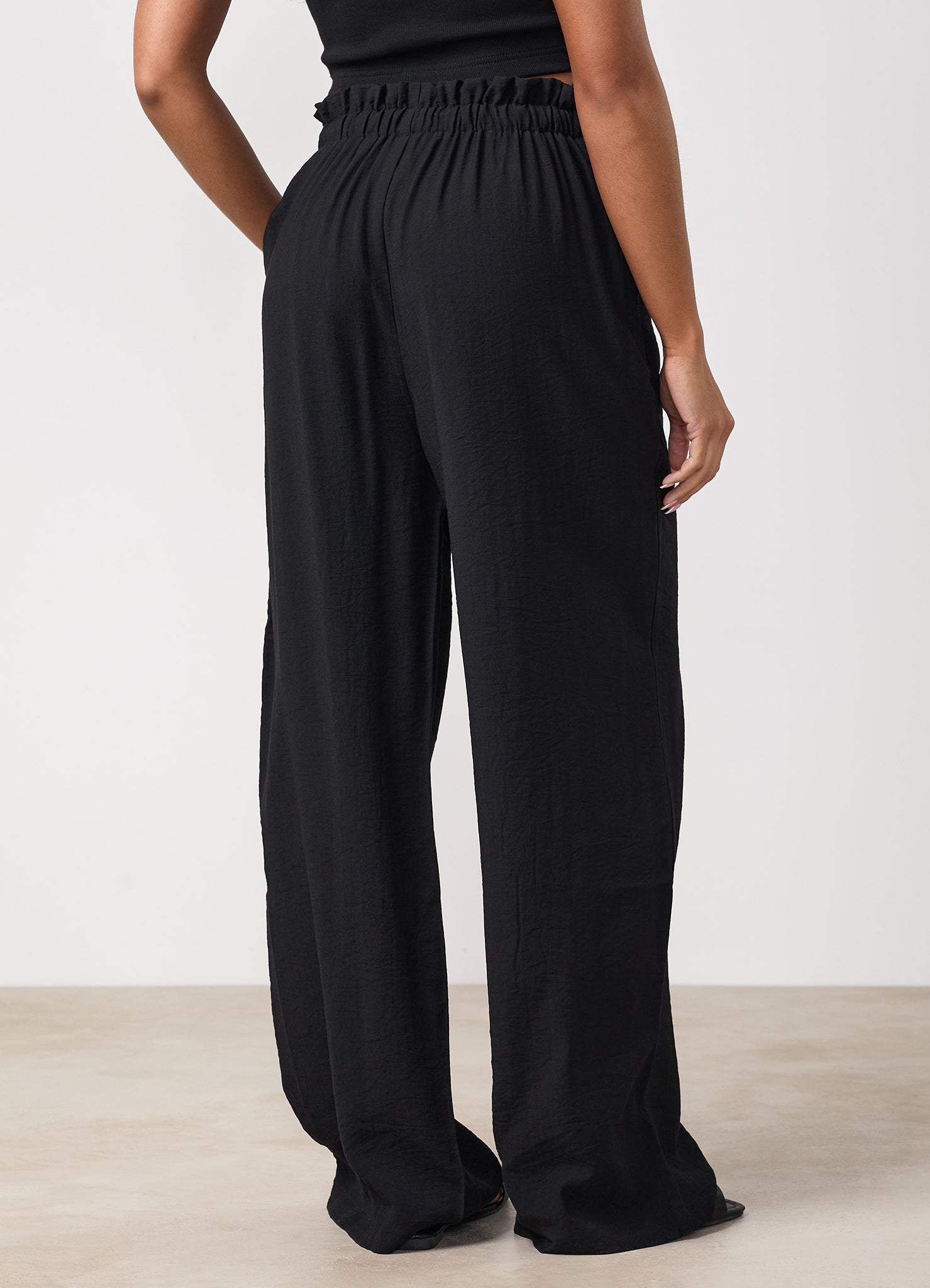 Gym King Signature Woven Paper Bag Trousers Petite - Black