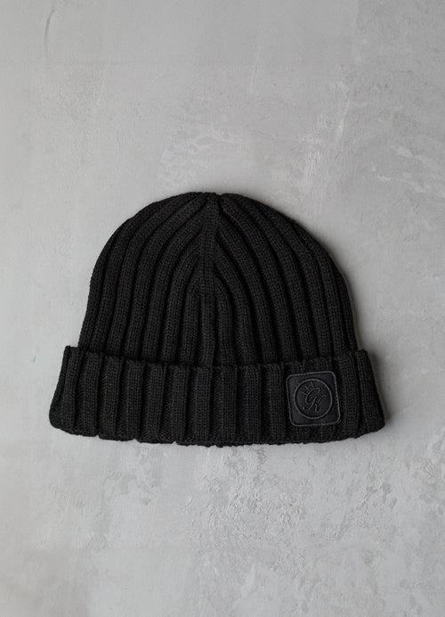 Gym King Rib Knit Beanie Hat - Black