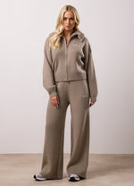 Gym King Rib Knit Full Zip Tracksuit - Biscuit thumbnail
