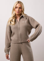 Gym King Rib Knit Full Zip Funnel - Biscuit thumbnail