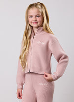 Gym King Younger Kids Rib Knit Full Zip Funnel - Shadow Pink thumbnail