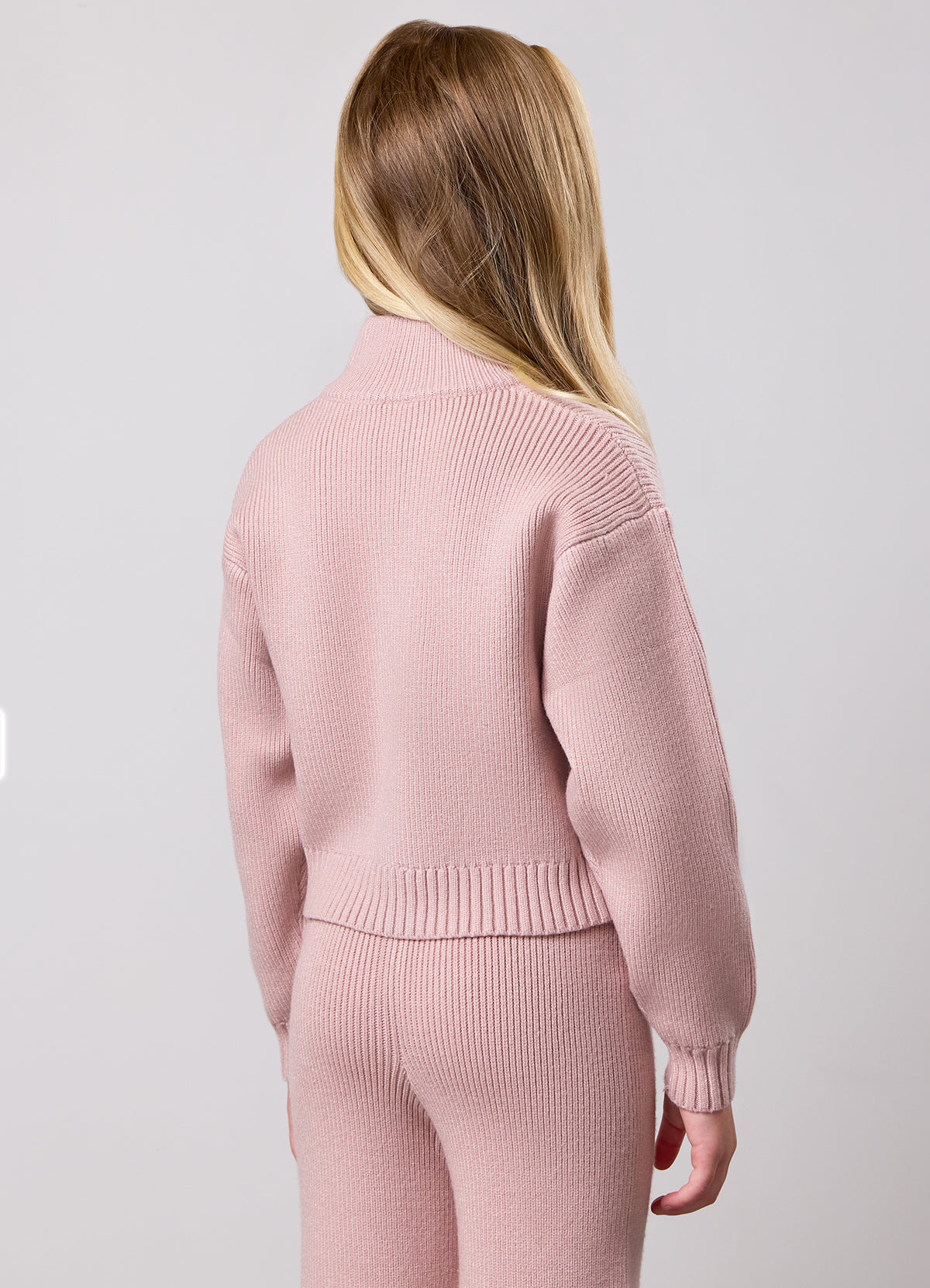 Gym King Older Kids Rib Knit Full Zip Funnel - Shadow Pink