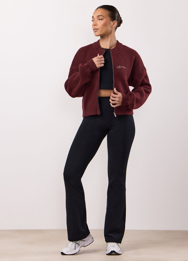 Gym King Rib Knit Full Zip Jacket - Fig