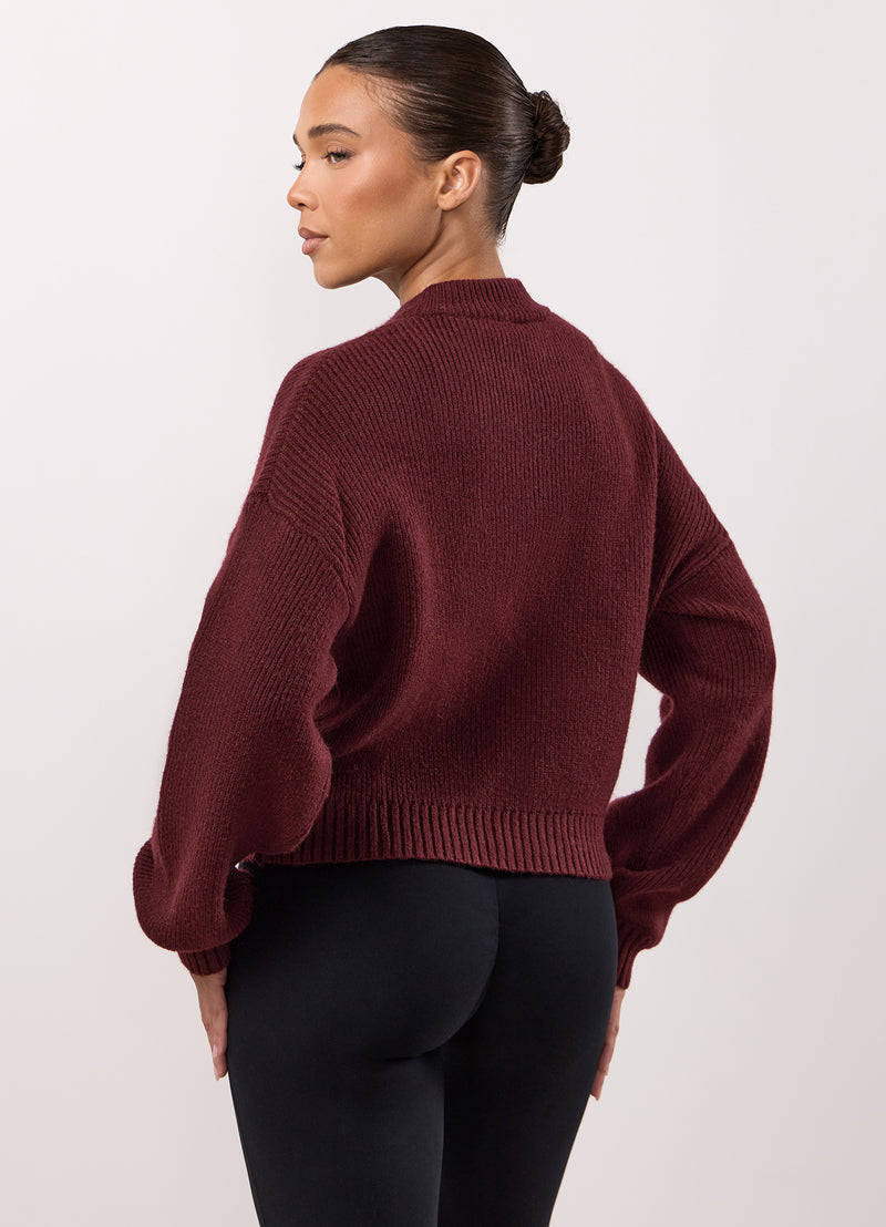 Gym King Rib Knit Full Zip Jacket - Fig