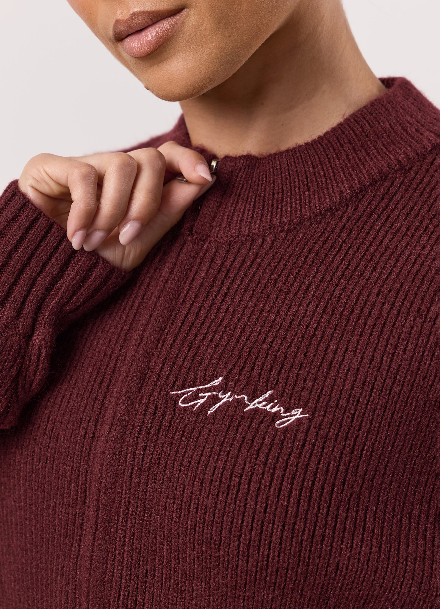 Gym King Rib Knit Full Zip Jacket - Fig