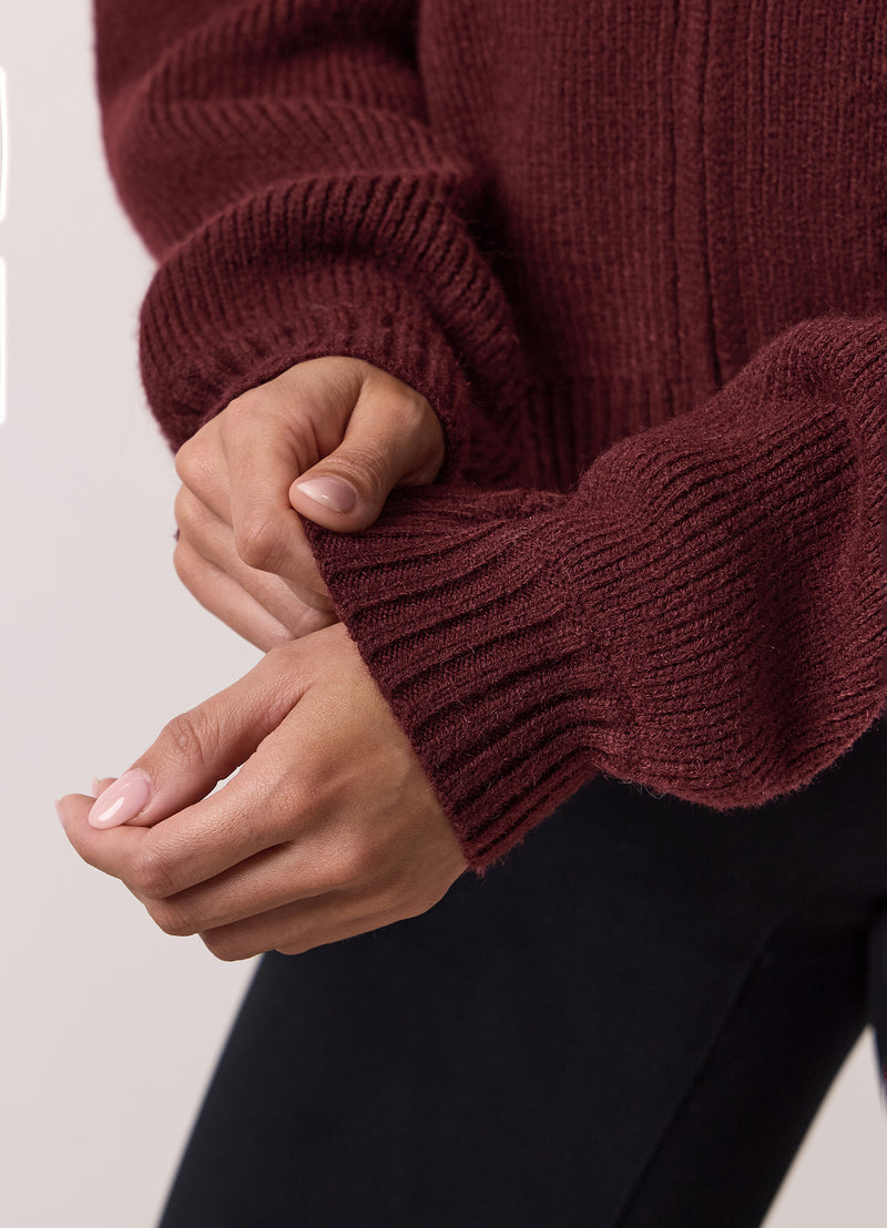Gym King Rib Knit Full Zip Jacket - Fig