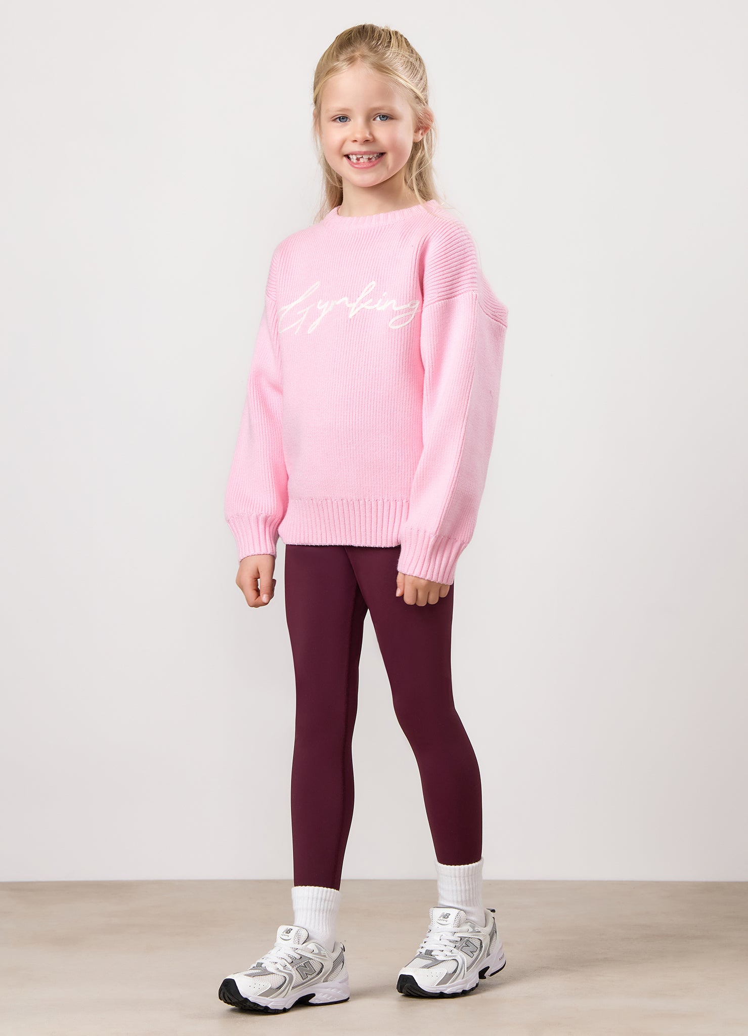 Gym King Kids Rib Knit Sweatshirt - Candy Pink