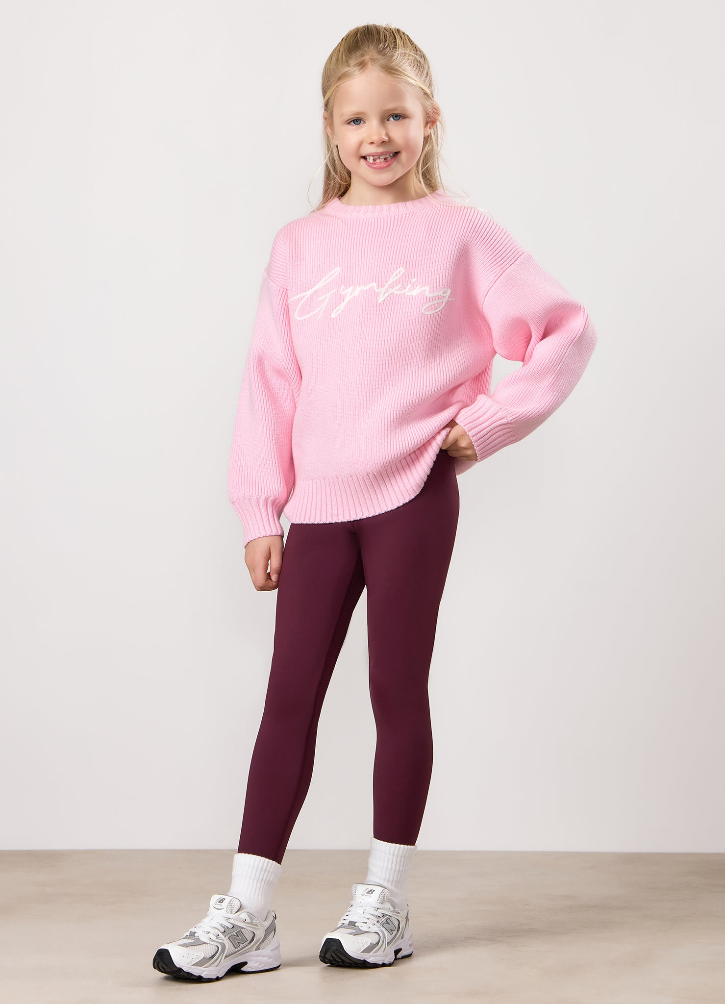 Gym King Kids Rib Knit Sweatshirt - Candy Pink