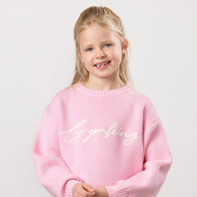 Gym King Kids Rib Knit Sweatshirt - Candy Pink