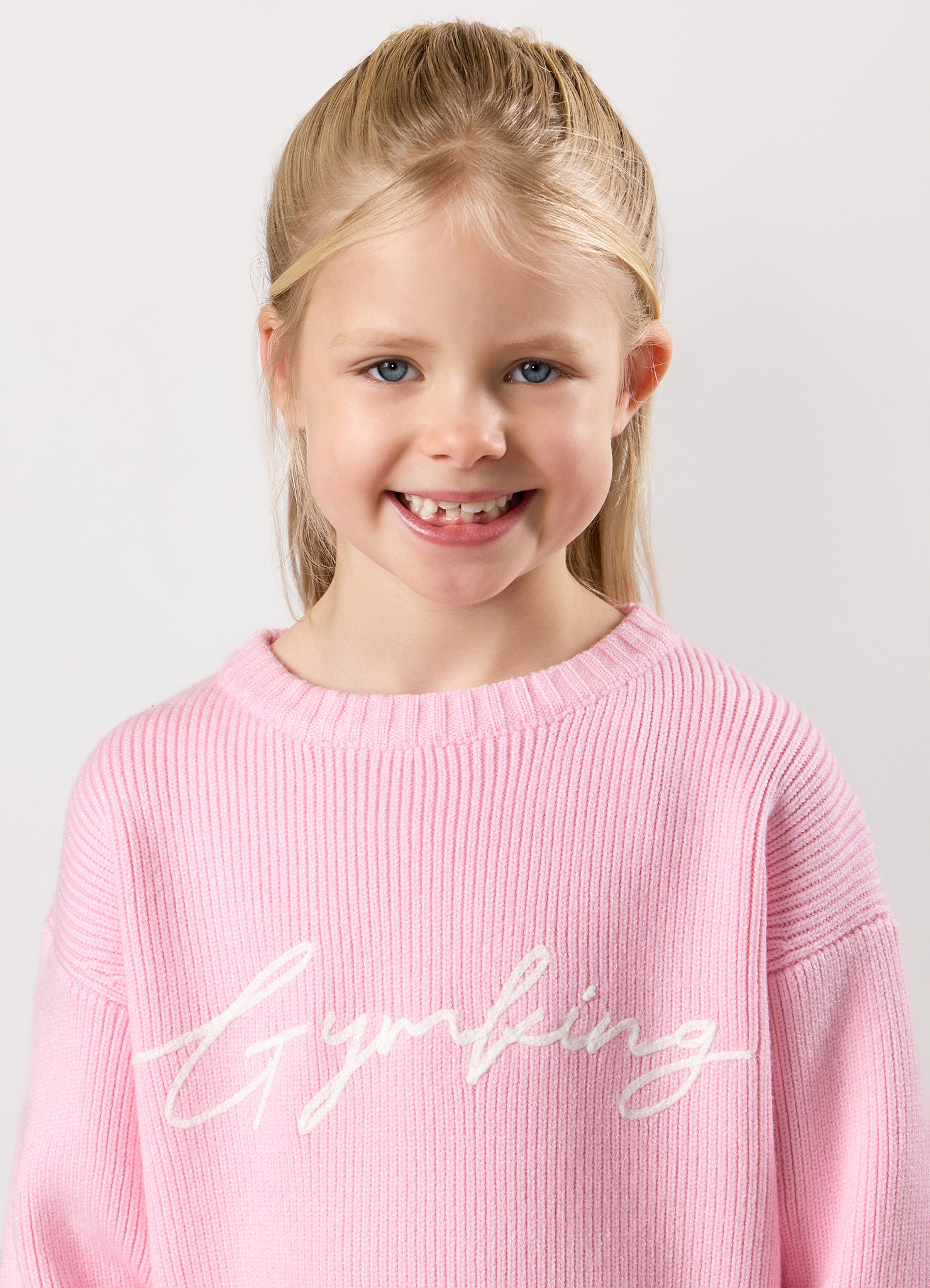 Gym King Kids Rib Knit Sweatshirt - Candy Pink