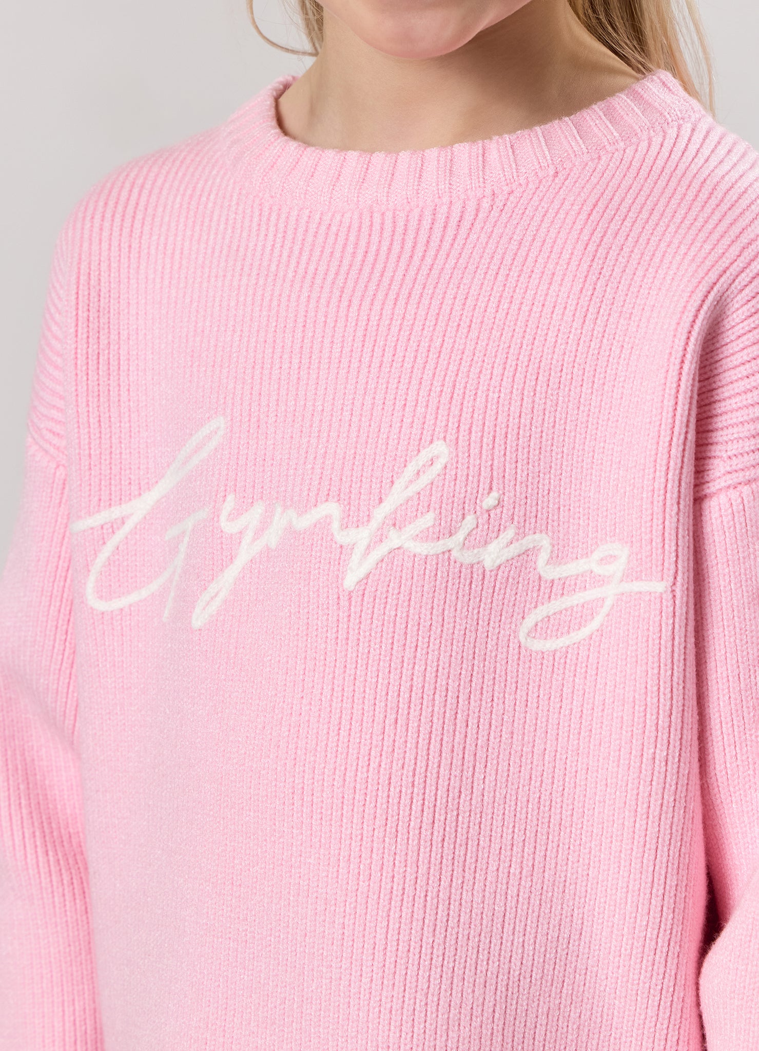 Gym King Kids Rib Knit Sweatshirt - Candy Pink