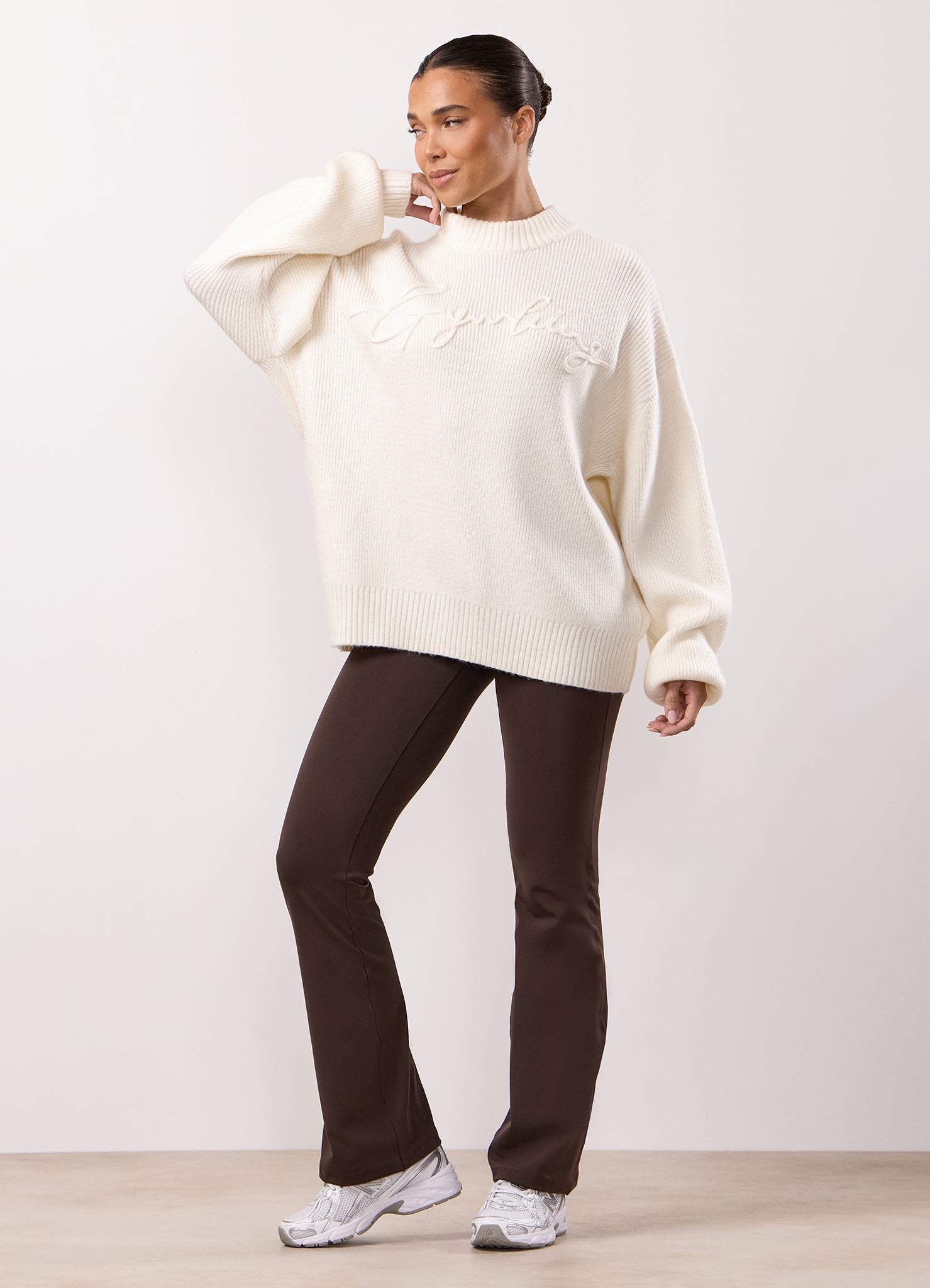 Gym King Rib Knit Sweatshirt - Cream