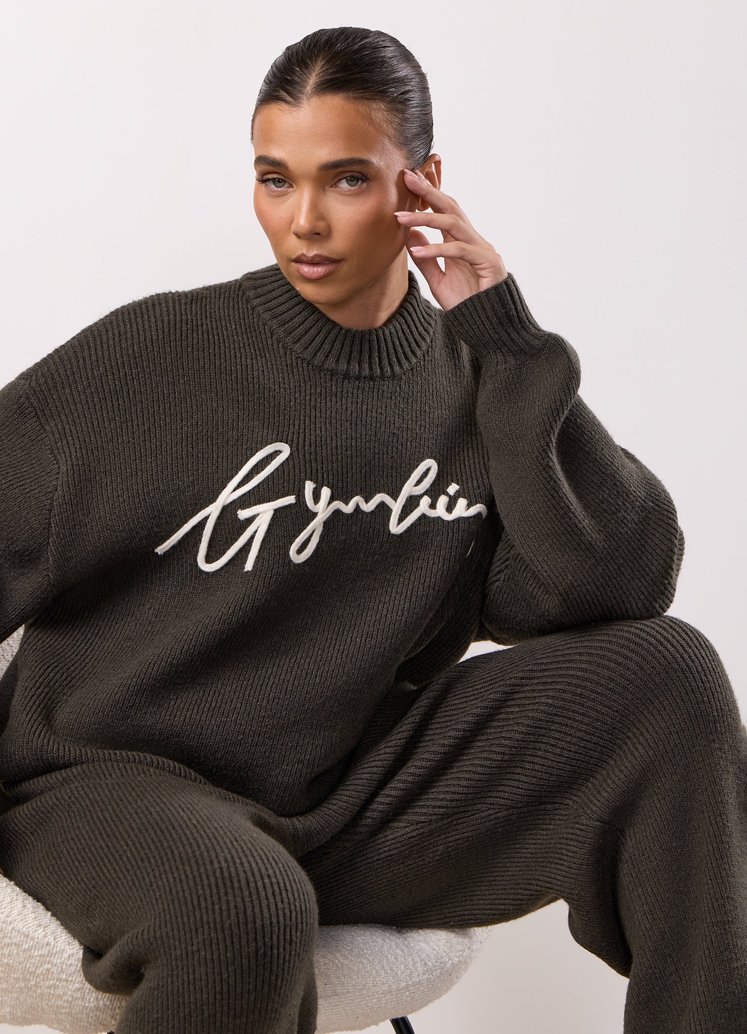 Gym King Rib Knit Sweatshirt - Warm Khaki