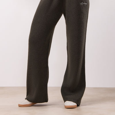 Gym King Rib Knit Trouser - Warm Khaki