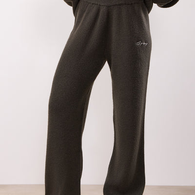 Gym King Rib Knit Trouser - Warm Khaki