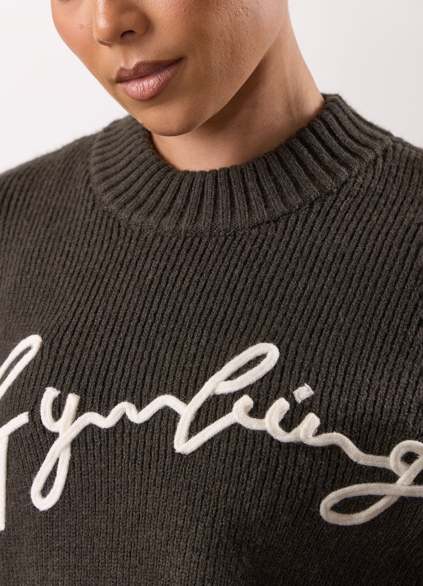 Gym King Rib Knit Sweatshirt - Warm Khaki
