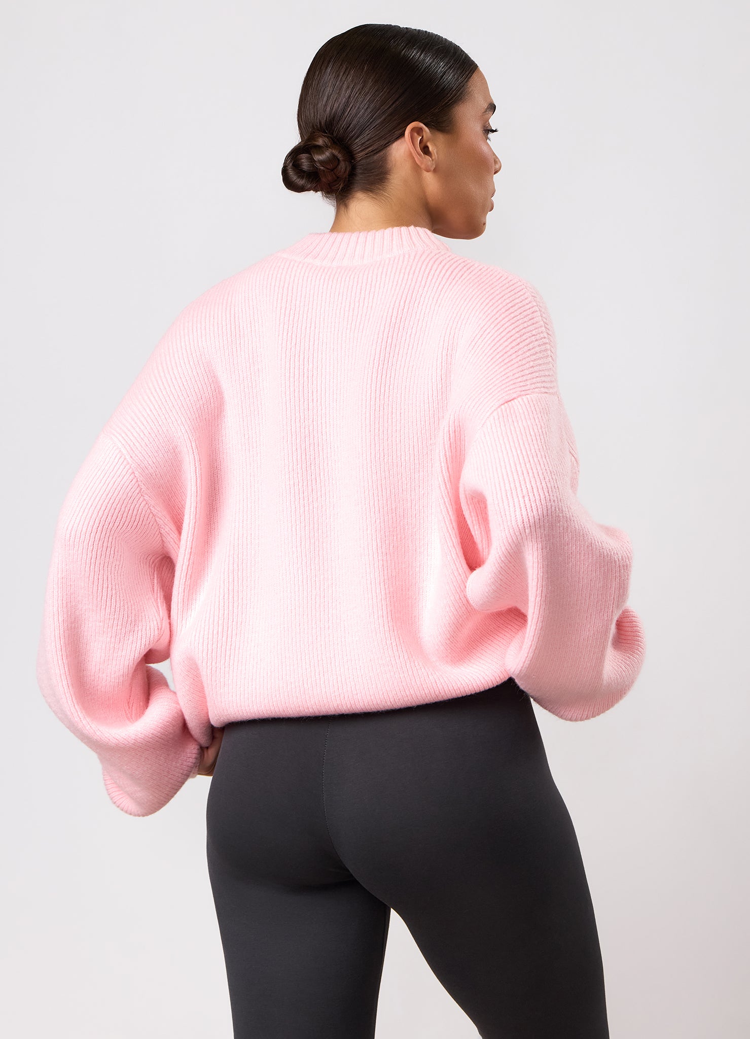 Gym King Rib Knit Sweatshirt - Peach Blush