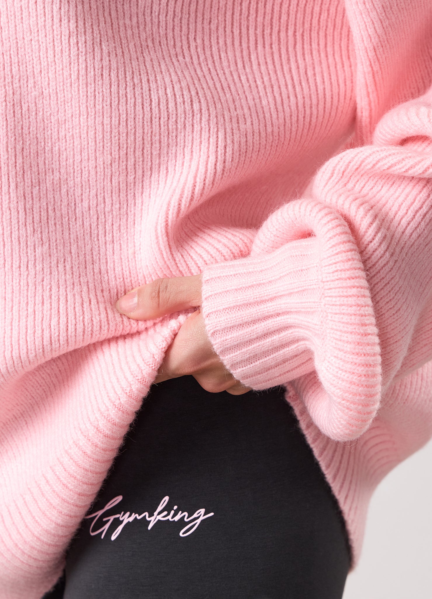 Gym King Rib Knit Sweatshirt - Peach Blush