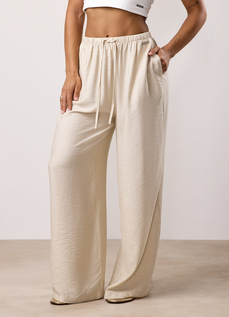 Gym King Signature Woven Trousers - Warm Linen