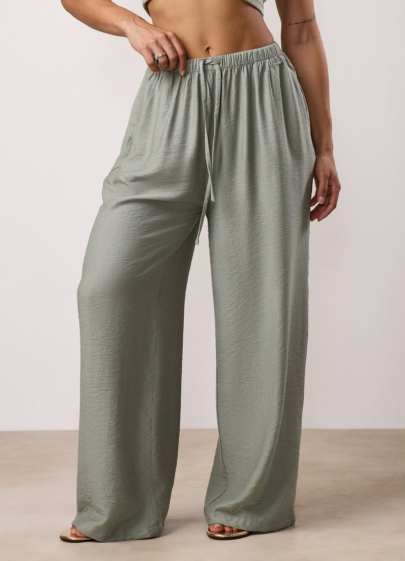 Gym King Signature Woven Trousers - Sage