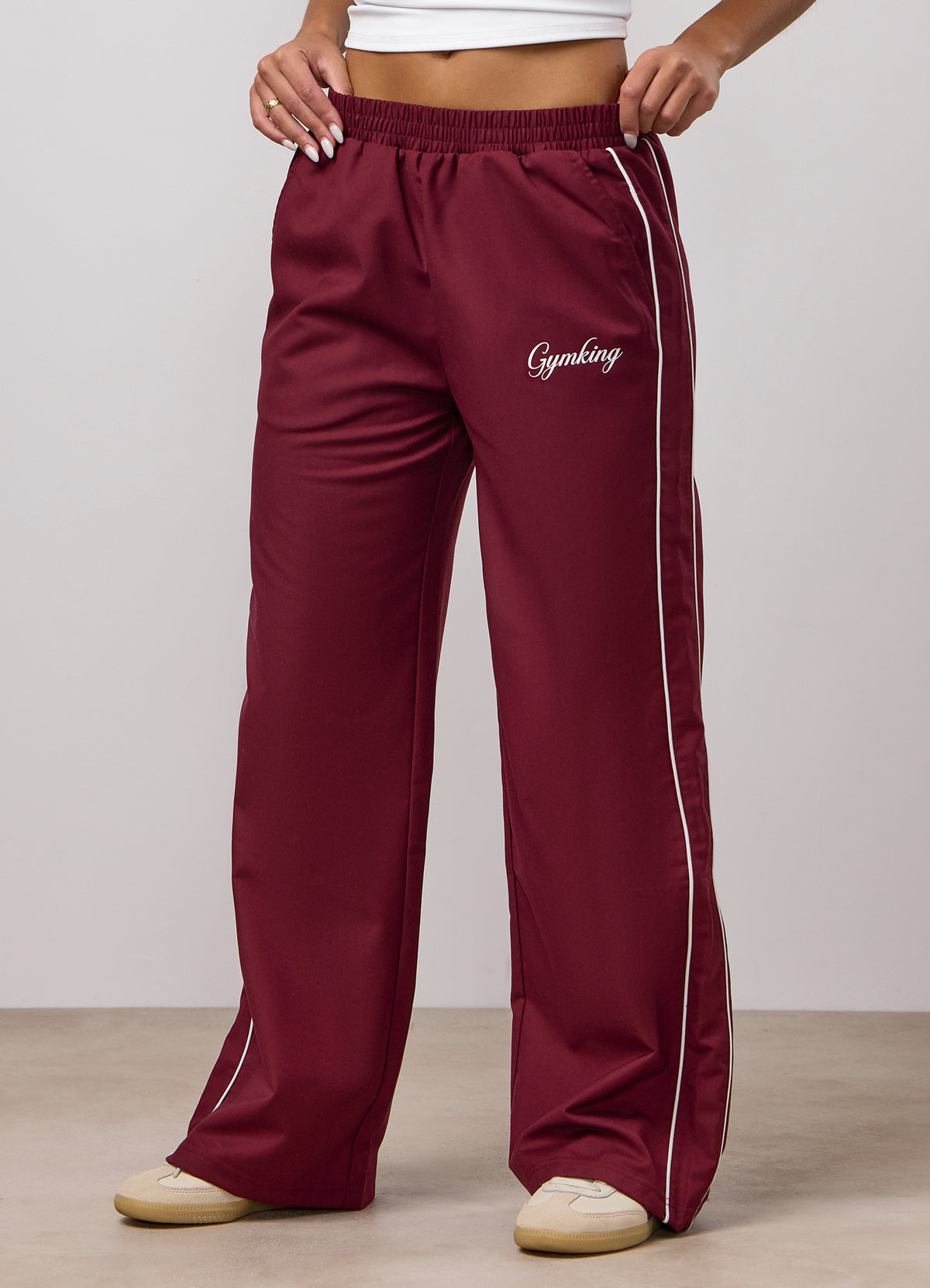 Gym King Contrasterende geweven broek - Claret