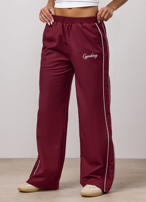 Gym King Contrasterende geweven broek - Claret