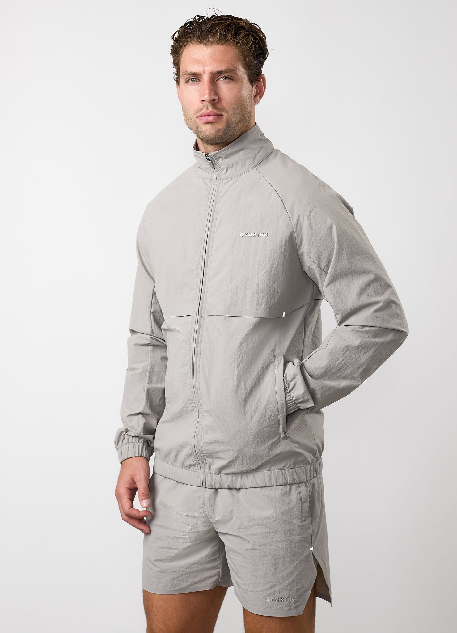 Gym King Roam Track Top - Taupe